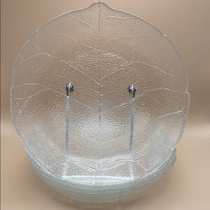 Arcoroc Aspen Leaf Shallow Bowls or Plates - Vintage - Set of 4